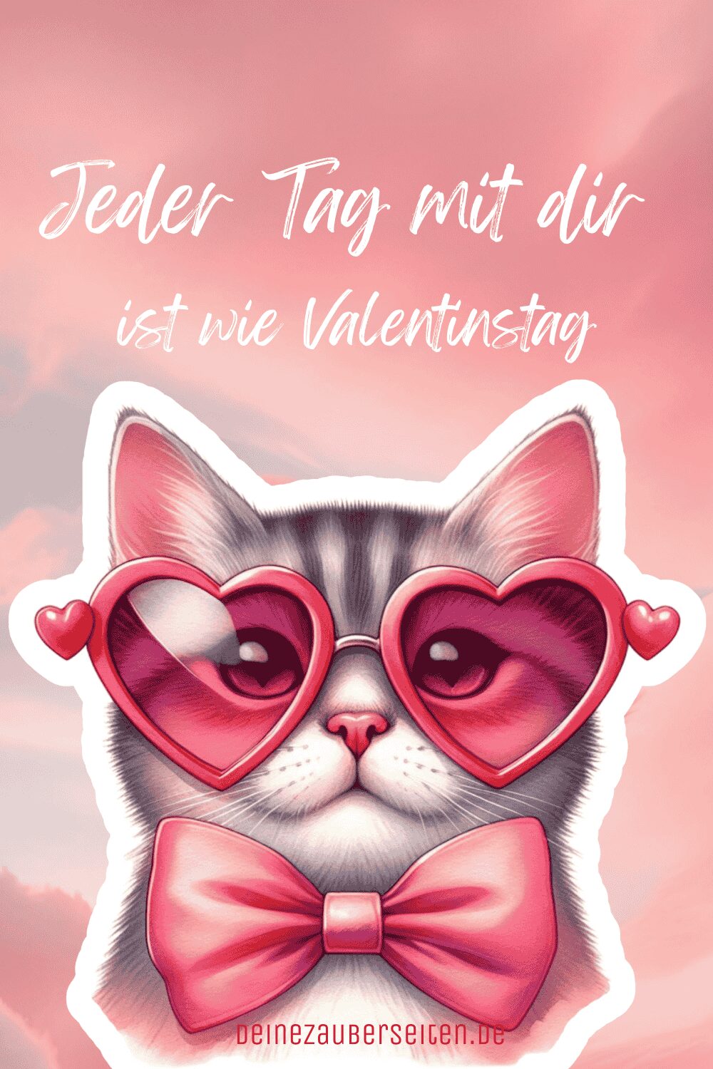 katze mit liebesspruch