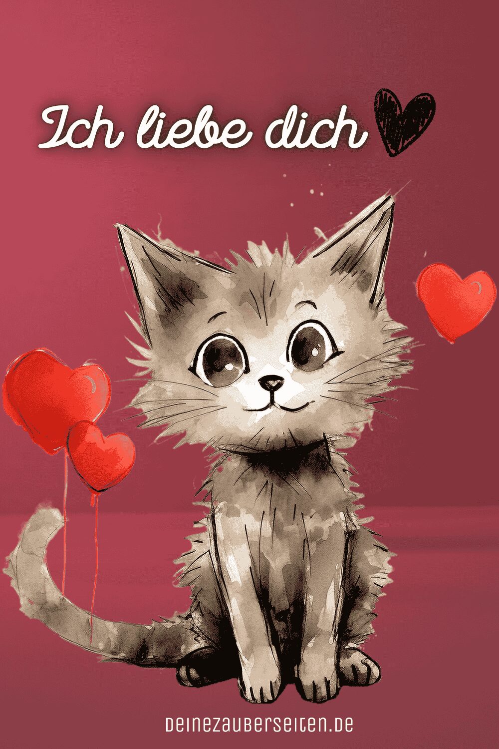 katze mit liebesbotschaft