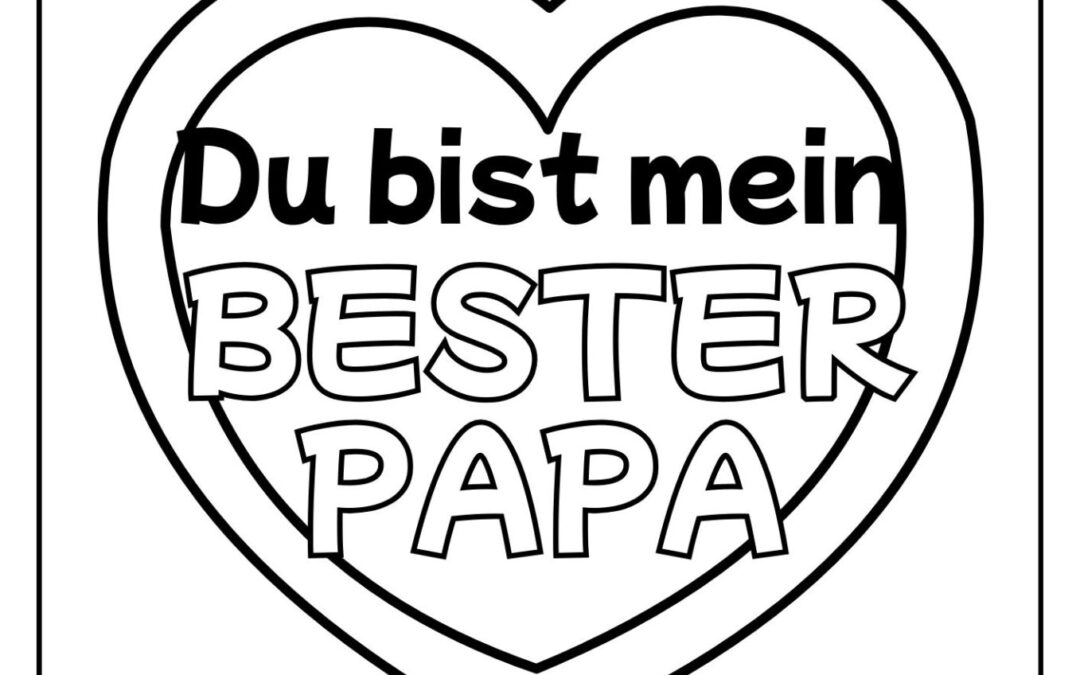 Vatertag Malvorlage: Vatertagsgeschenk basteln mit Kindern – kostenlos
