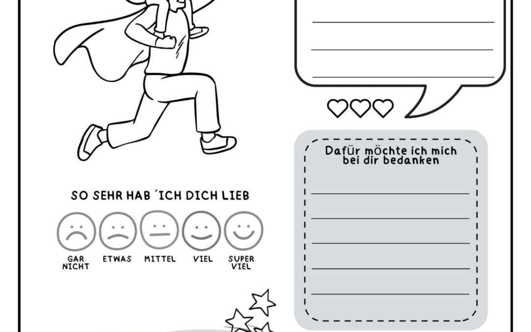 Vatertag Ausmalbild:  Vatertagsgeschenk basteln – kostenlos