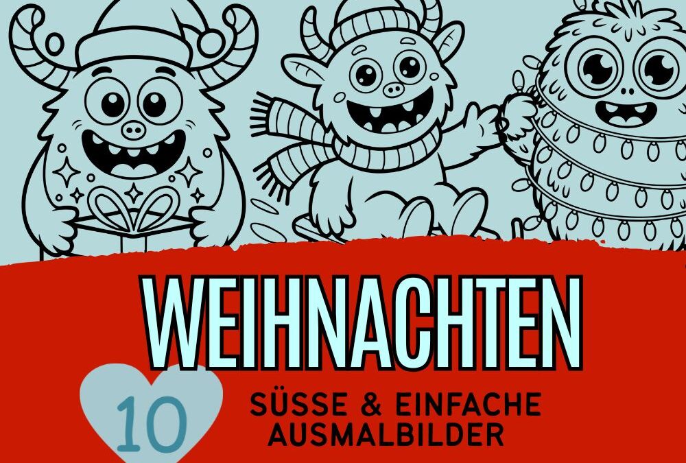 Weihnachten Ausmalbilder: Einfache Malvorlagen für Kinder & Erwachsene – kostenlos zum Ausdrucken