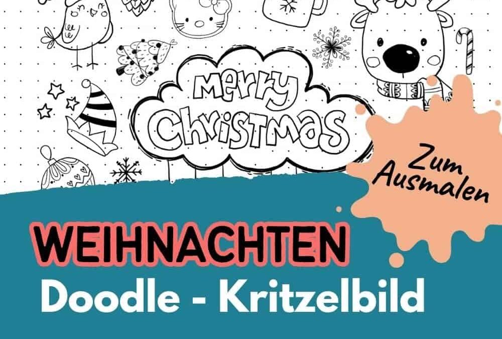 Weihnachten-Scribbles Kritzelbild: Doodle Ausmalbild