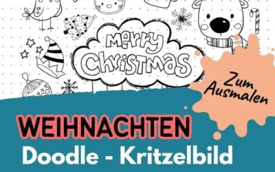 Weihnachten-Scribbles Kritzelbild: Doodle Ausmalbild