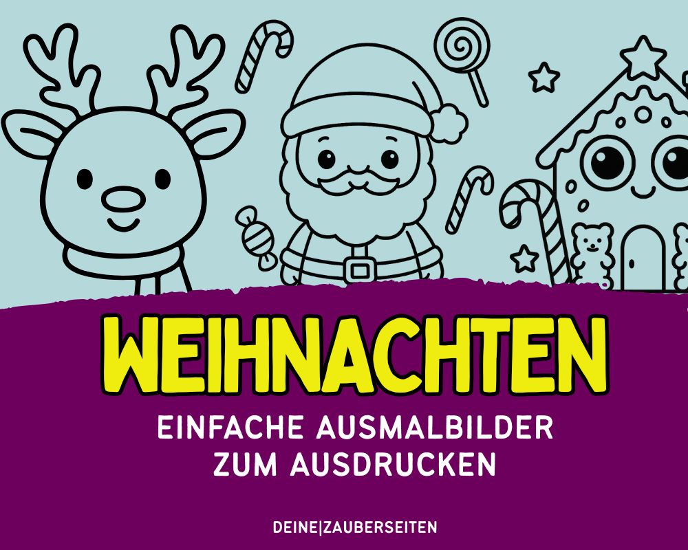 Einfache Weihnachten Ausmalbilder für Kinder: Kostenlose Malvorlagen zum Ausdrucken