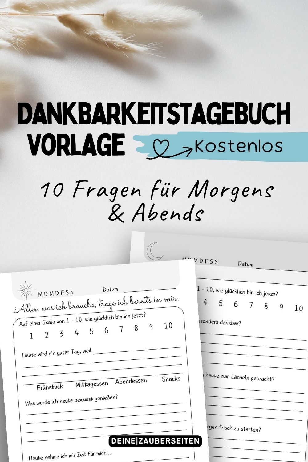 Vorlage Dankbarkeitstagebuch pinterest