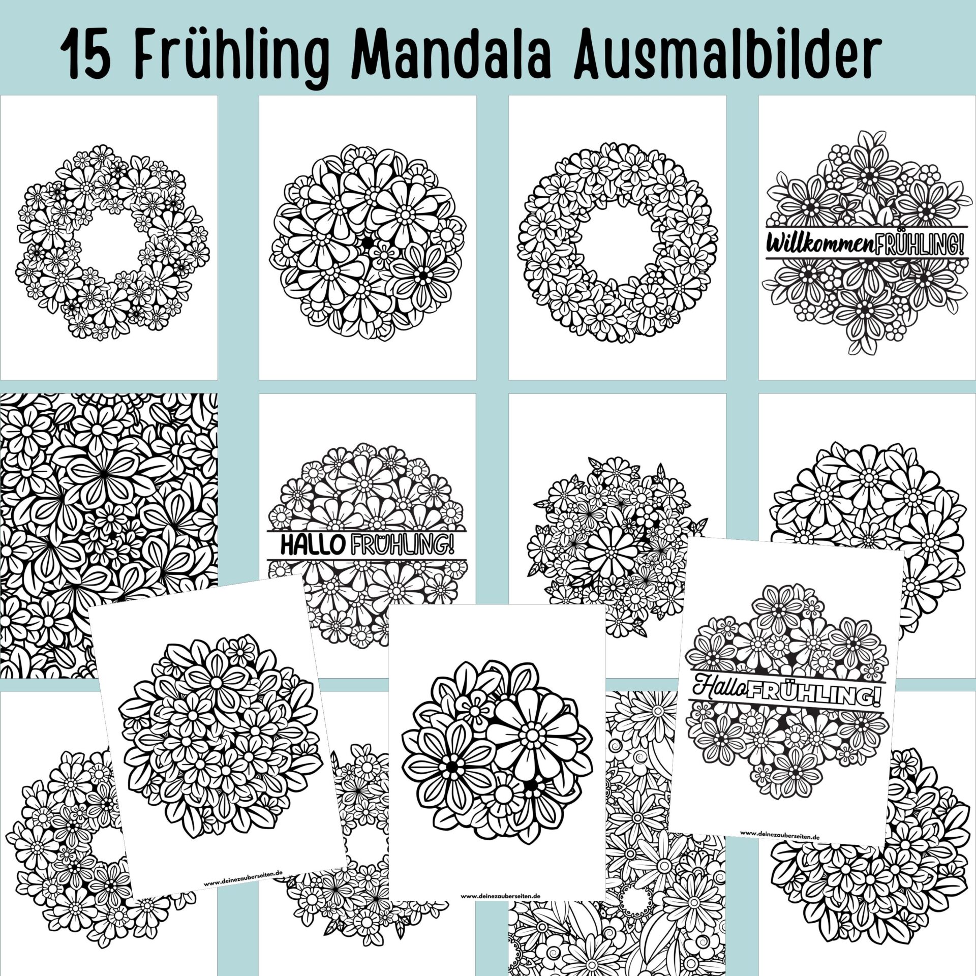 Affirmationen Affirmationskarten (6) 15 Ausmalbilder