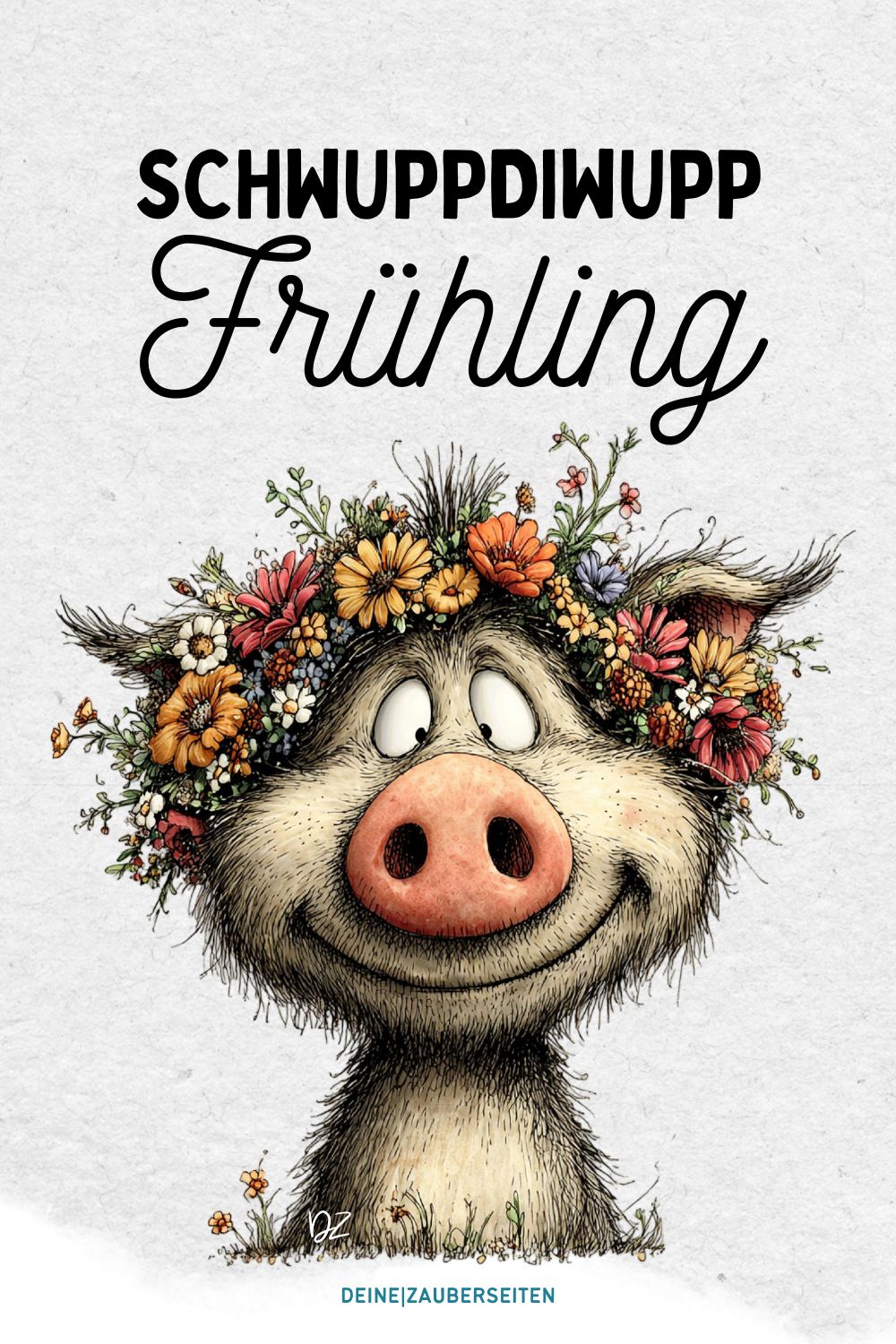 Frühling Grussbilder 2 Frühling Schweinchen