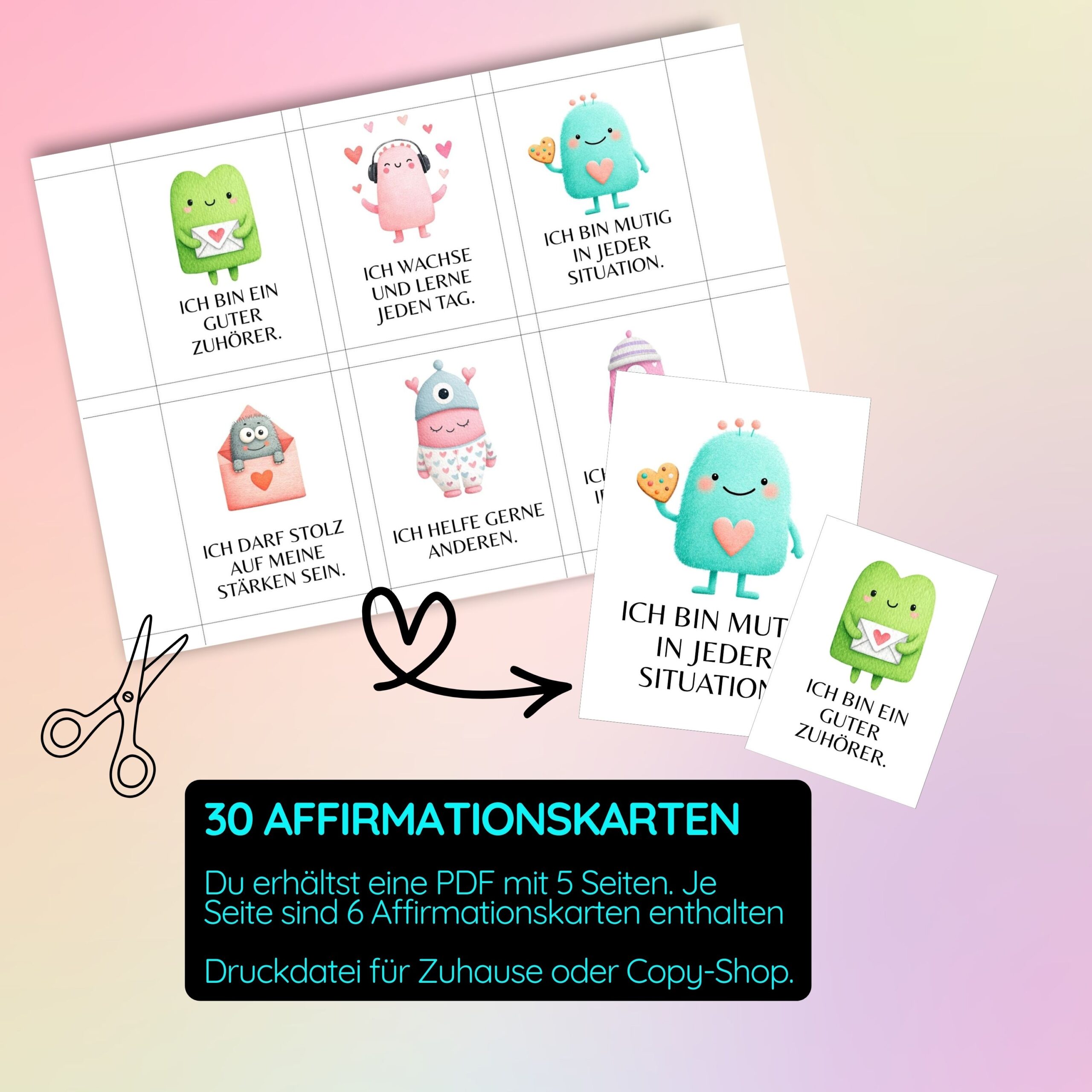 Affirmationskarten für "Monster-Starke Kinder" zum Ausdrucken – Bild 3